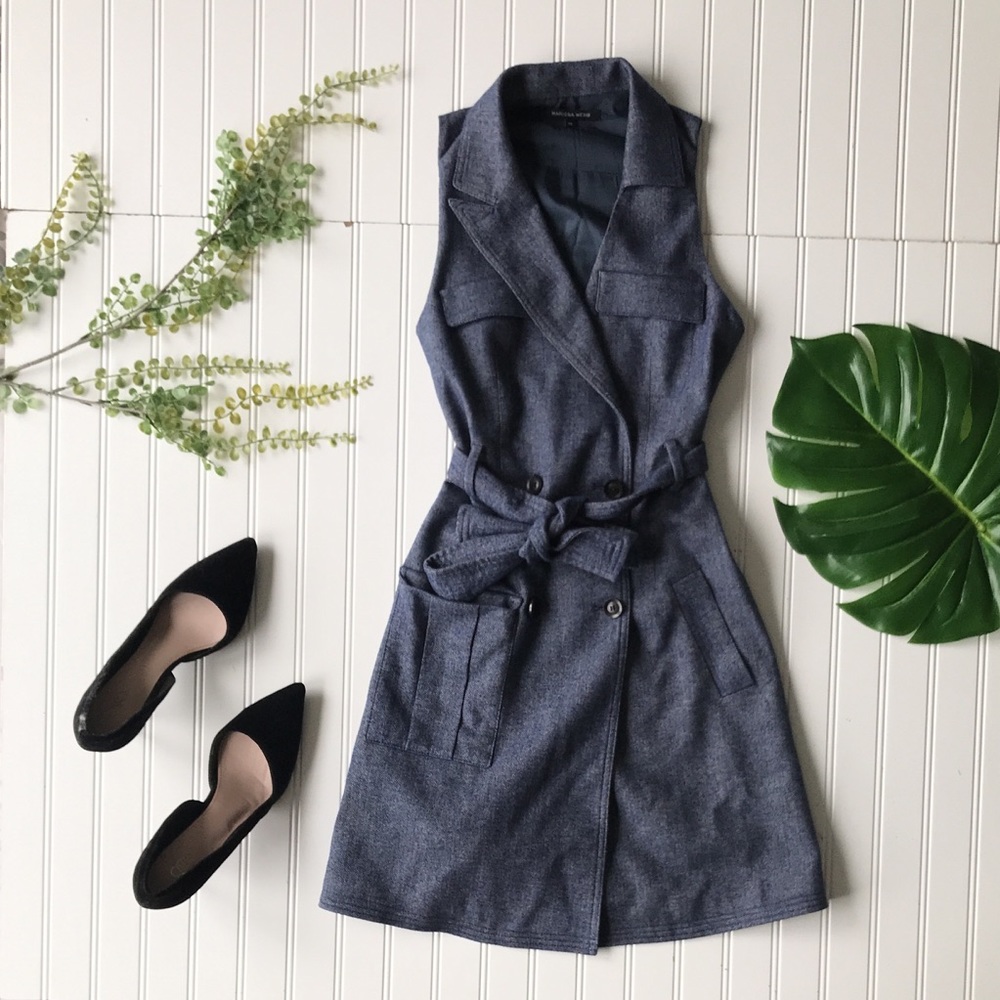 Marissa Webb NWOT Gretchen wrap dress blue grey - Picture 3 of 8